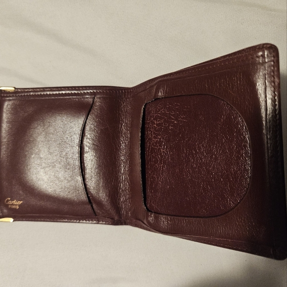Cartier vintage burgundy bitfold leather wallet - Picture 4 of 7